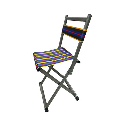 Scaun Pliabil Camping, 2 in 1, Multicolor, cu Spatar