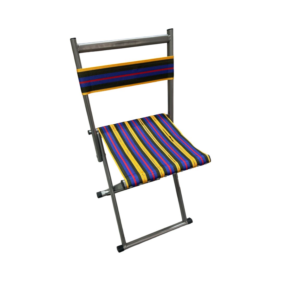 Scaun Pliabil Camping, 2 in 1, Multicolor, cu Spatar