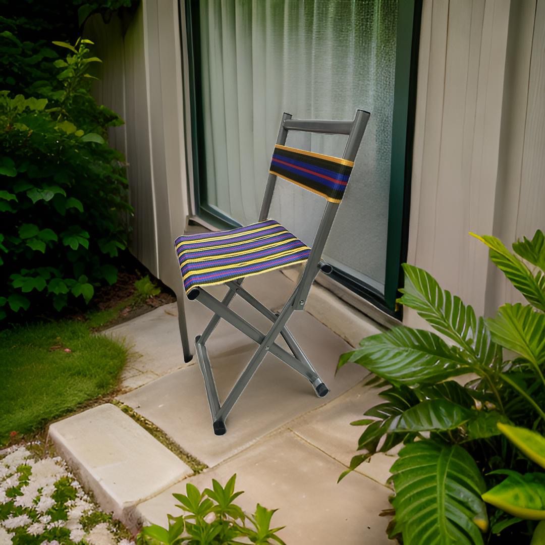 Scaun Pliabil Camping, 2 in 1, Multicolor, cu Spatar