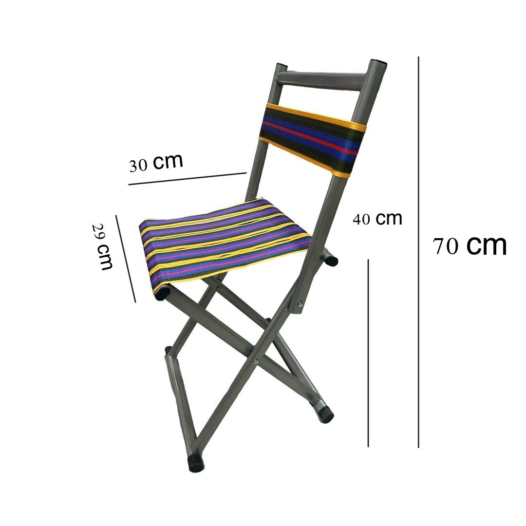 Scaun Pliabil Camping, 2 in 1, Multicolor, cu Spatar