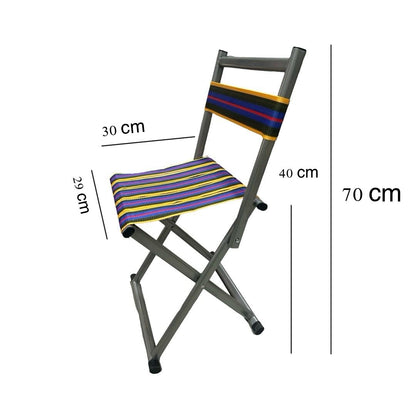 Scaun Pliabil Camping, 2 in 1, Multicolor, cu Spatar