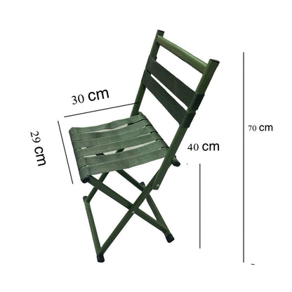 Scaun Pliabil Camping, 2 in 1, Verde Kaki, cu Spatar
