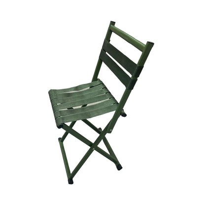 Scaun Pliabil Camping, 2 in 1, Verde Kaki, cu Spatar