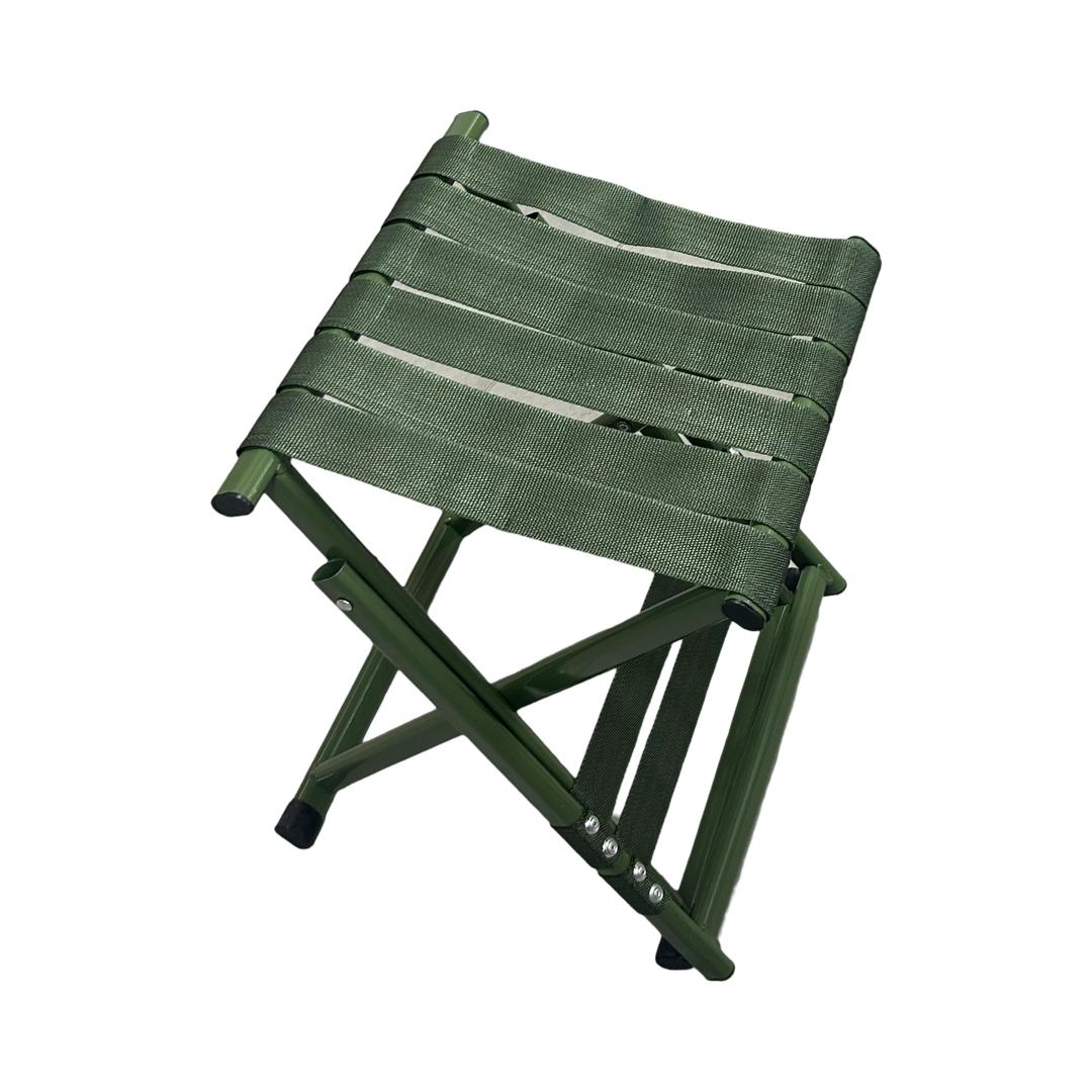 Scaun Pliabil Camping, 2 in 1, Verde Kaki, cu Spatar