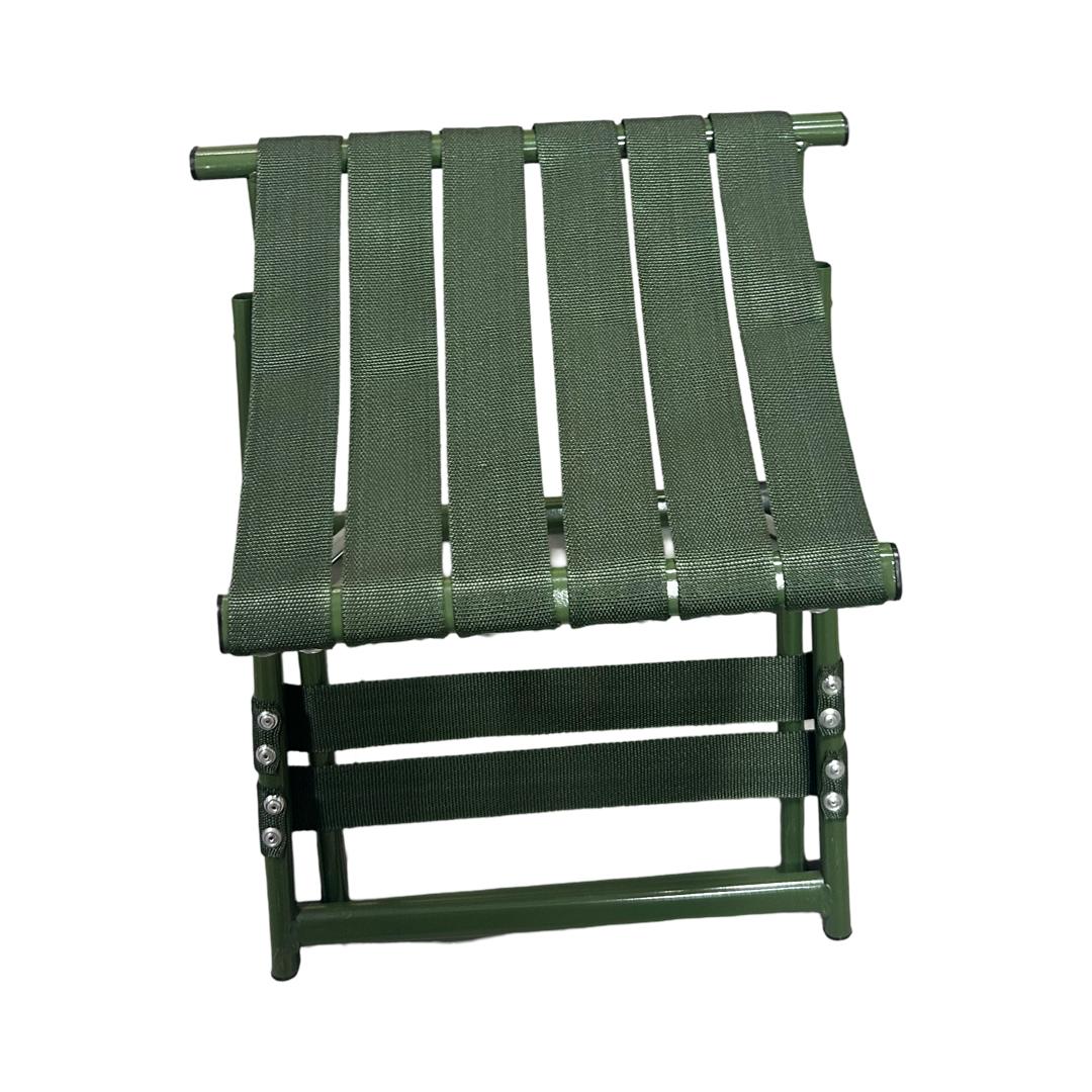 Scaun Pliabil Camping, 2 in 1, Verde Kaki, cu Spatar