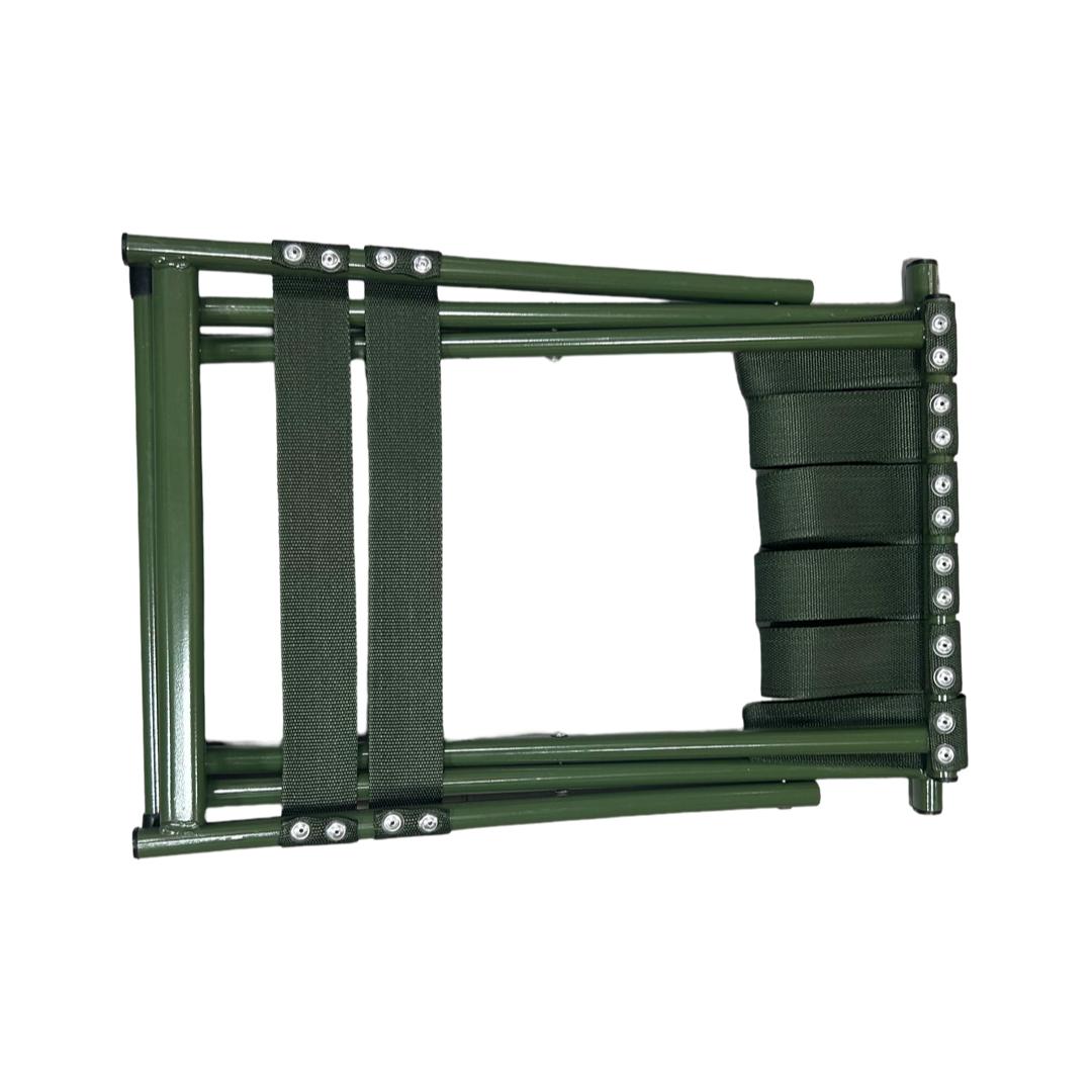 Scaun Pliabil Camping, 2 in 1, Verde Kaki, cu Spatar