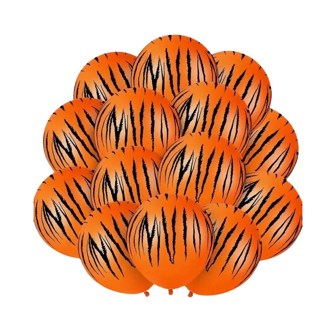 Baloane Latex Safari Tigru, 30 cm - Set 10 Buc.