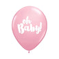 Baloane Latex Roz, Imprimat "Oh Baby!", 30 cm, Set 10 Buc