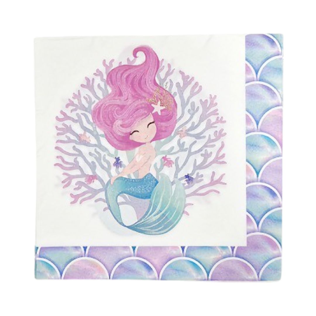 Set 20 buc Servețele Sirenă, 33*33 cm, 2 Straturi