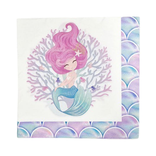 Set 20 buc Servețele Sirenă, 33*33 cm, 2 Straturi