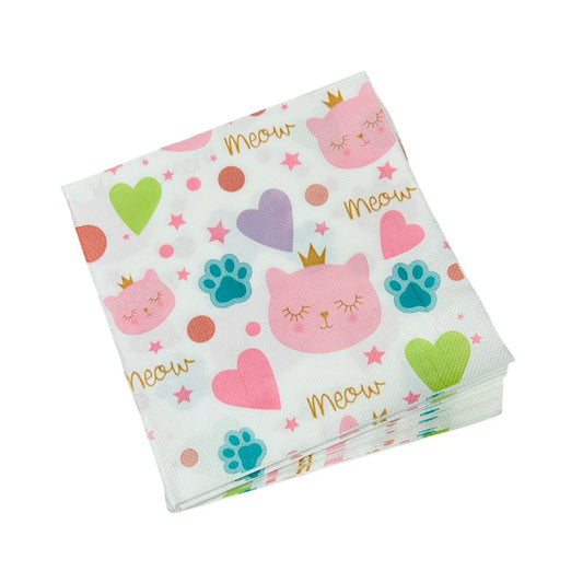 Set 20 Servetele cu Pisicute, dimensiune 33x33 cm