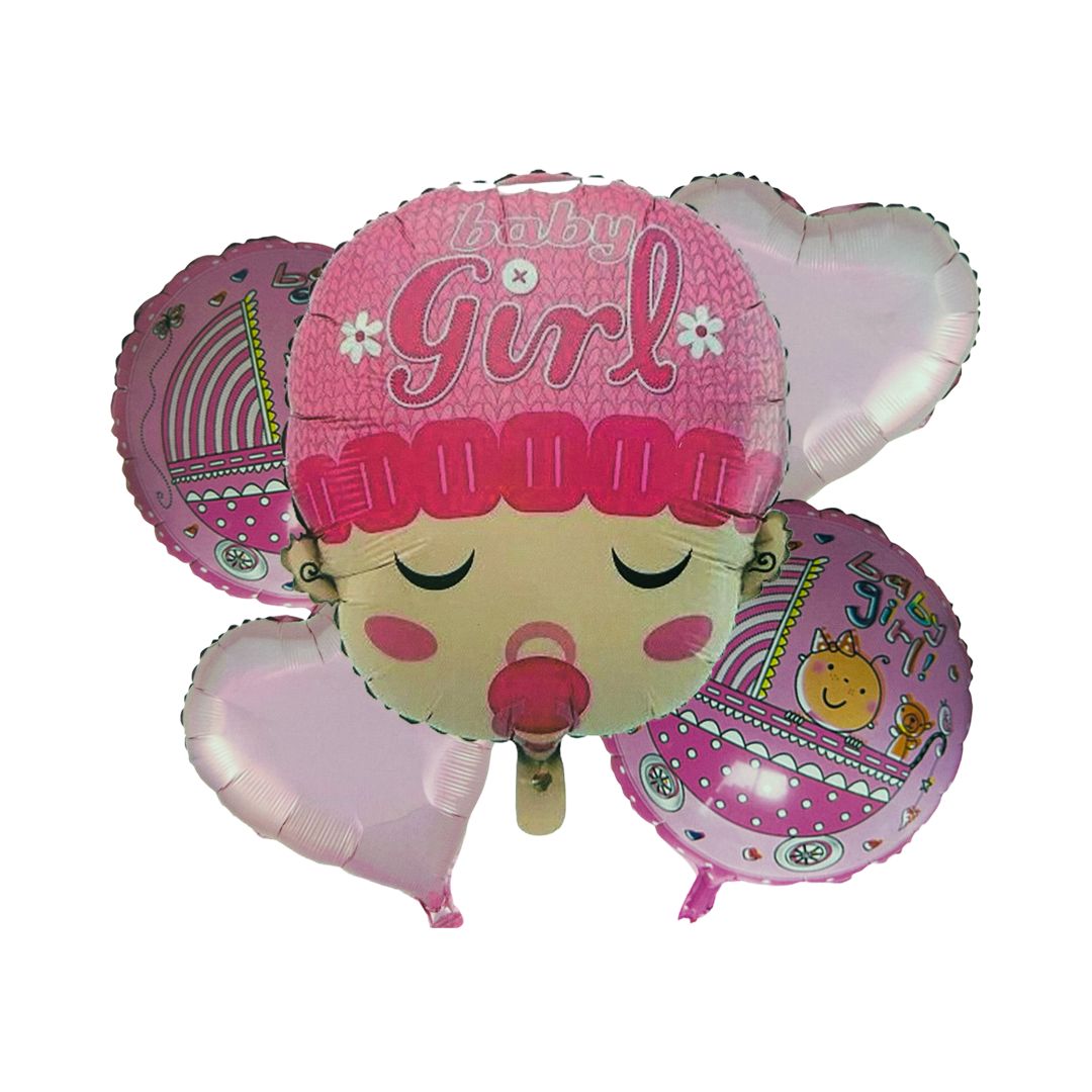 Set 5 Baloane Folie Baby Girl