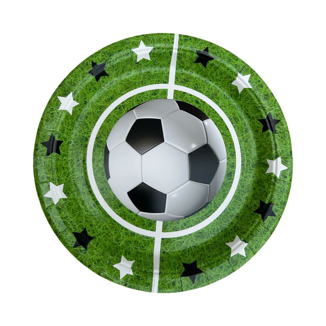 Set 6 buc Farfurii Fotbal, dimensiune 22,5 cm