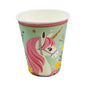 Set 6 Pahare Carton cu Unicorn, 250 ml
