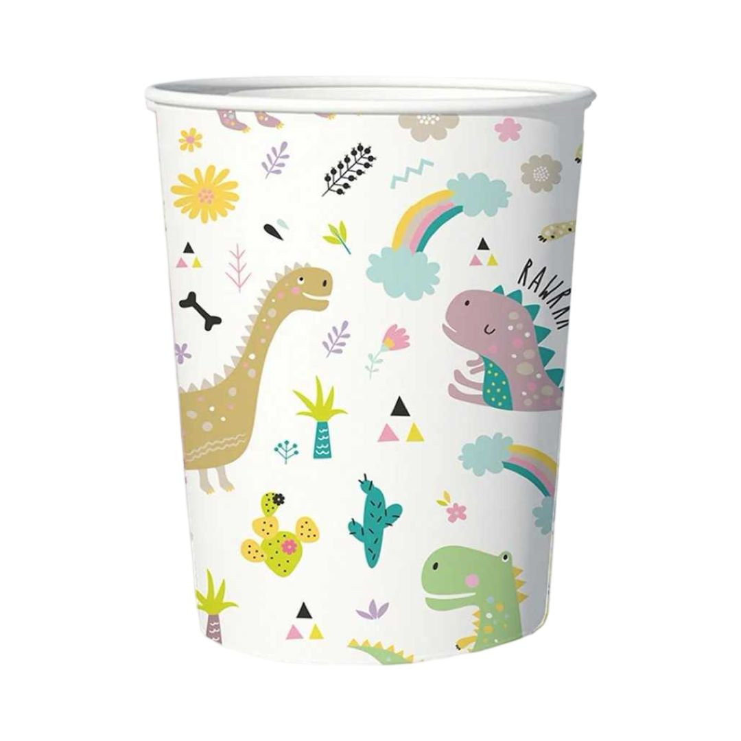 Set 6 Pahare Carton cu Dinozauri, Party, 250 ml