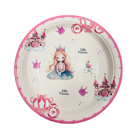 Set 8 Farfurii de Carton Mica Printesa, Diametru 18 cm