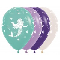 Baloane Latex Sempertex, 30 cm, Mica Sirena, Asortate - Set 5 Buc