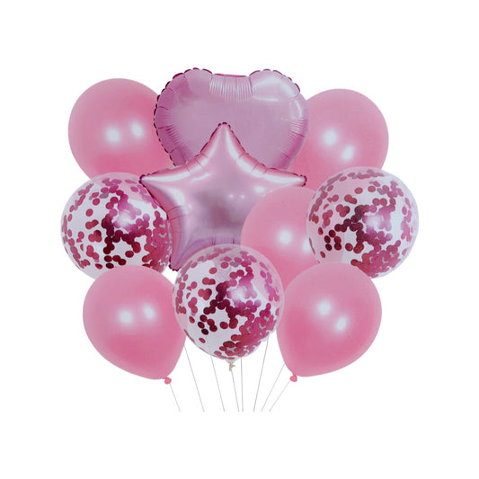Set 10 Baloane Aniversare, Roz - nuria.store.ro