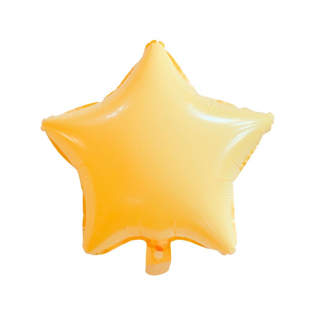 Baloane Folie Forma Stea 5 colturi, Galben Pastel Macarons - nuria.store.ro
