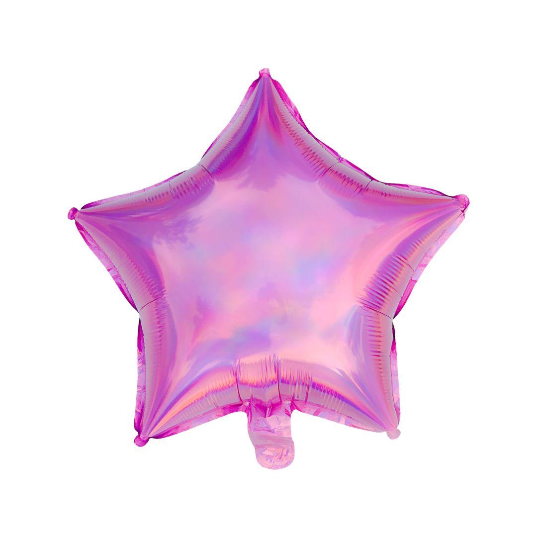 Baloane Folie Forma Stea 5 colturi, Roz Sidef - nuria.store.ro