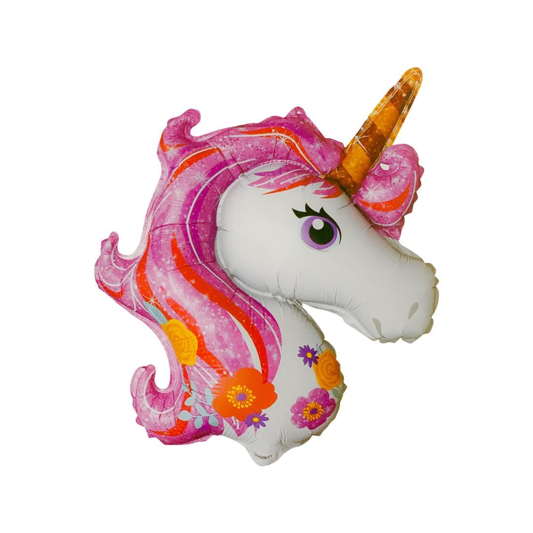 Balon Folie Figurina Unicorn Mare, Roz - 96/117 cm - nuria.store.ro