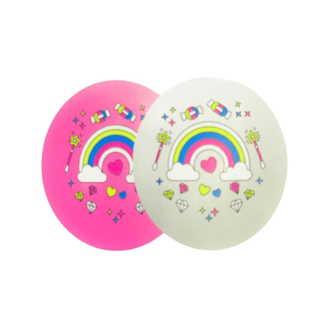 Baloane Latex Curcubeu Roz si Alb - set 5 buc - 30 cm - nuria.store.ro