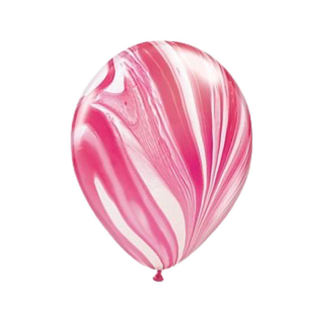 Baloane Latex Degrade Rosu cu Alb - Set 4 buc - 30 cm - nuria.store.ro