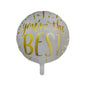 Balon Folie Rotund, Alb Inscptionat cu Auriu “You’re the Best“ - 45 cm - nuria.store.ro