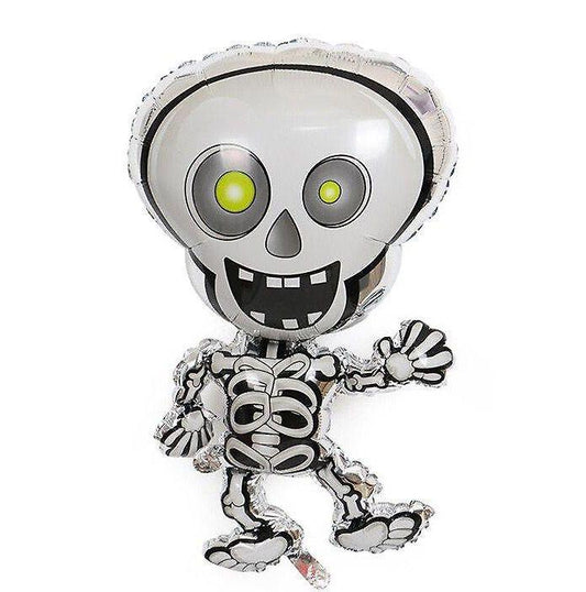 Balon Folie Figurina Schelet, Alb cu Negru - 54,2 x 93,2 cm - nuria.store.ro