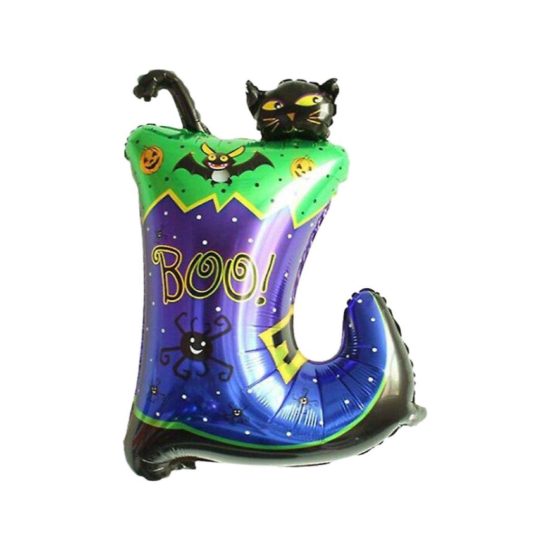 Balon Folie Cizma cu Pisica, Halloween - 72 x 54 cm - nuria.store.ro