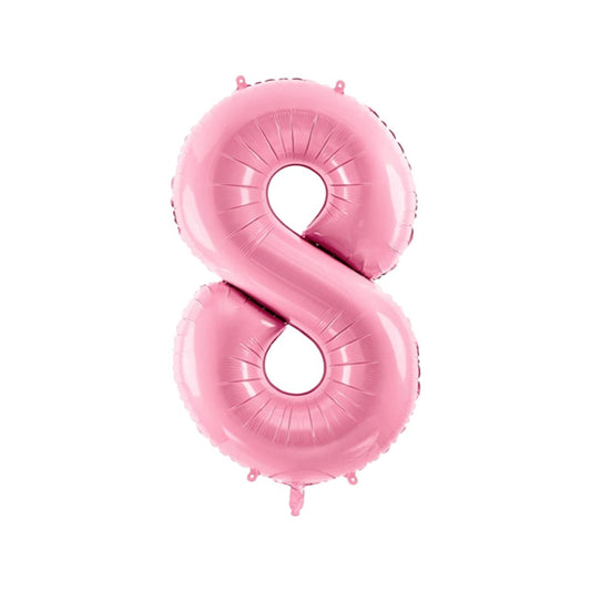 Baloane Folie Roz Pastel, Cifra 8 - 86 cm