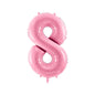 Baloane Folie Roz Pastel, Cifra 8 - 86 cm