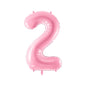 Baloane Folie Roz Pastel, Cifra 2 - 86 cm