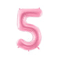 Baloane Folie Roz Pastel, Cifra 5 - 86 cm
