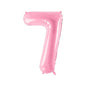 Baloane Folie Roz Pastel, Cifra 7 - 86 cm