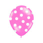 Baloane Latex, Roz cu Buline Albe, 30 cm - Set 5 Buc. - nuria.store.ro