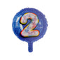 Balon Folie Rotund Imprimat, Albastru, Cifra 2 - 45cm - nuria.store.ro