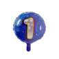 Balon Folie Rotund Imprimat, Albastru, Cifra 1 - 45cm - nuria.store.ro