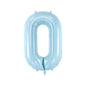 Baloane Folie Albastru Pastel, Cifra 0 - 86 cm