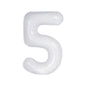 Baloane Folie Alb Cifra 5 - 100 cm (40 inch) - nuria.store.ro