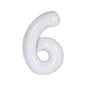 Baloane Folie Alb Cifra 6 - 100 cm (40 inch) - nuria.store.ro