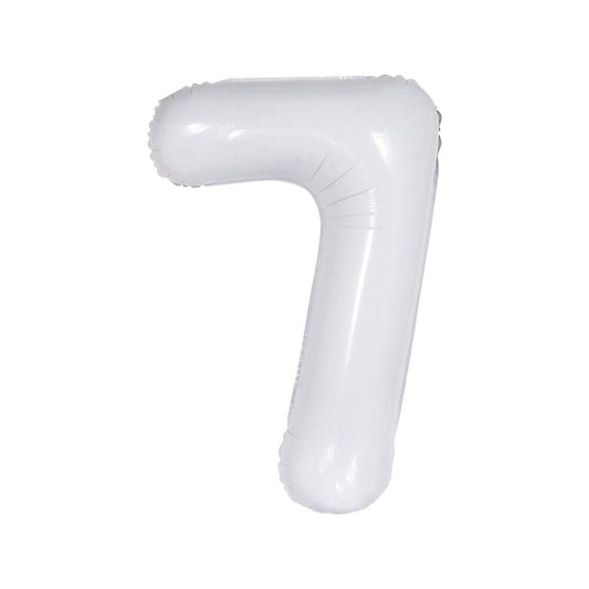 Baloane Folie Alb Cifra 7 - 100 cm (40 inch) - nuria.store.ro