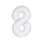 Baloane Folie Alb Cifra 8 - 100 cm (40 inch) - nuria.store.ro