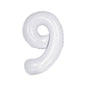 Baloane Folie Alb Cifra 9 - 100 cm (40 inch) - nuria.store.ro