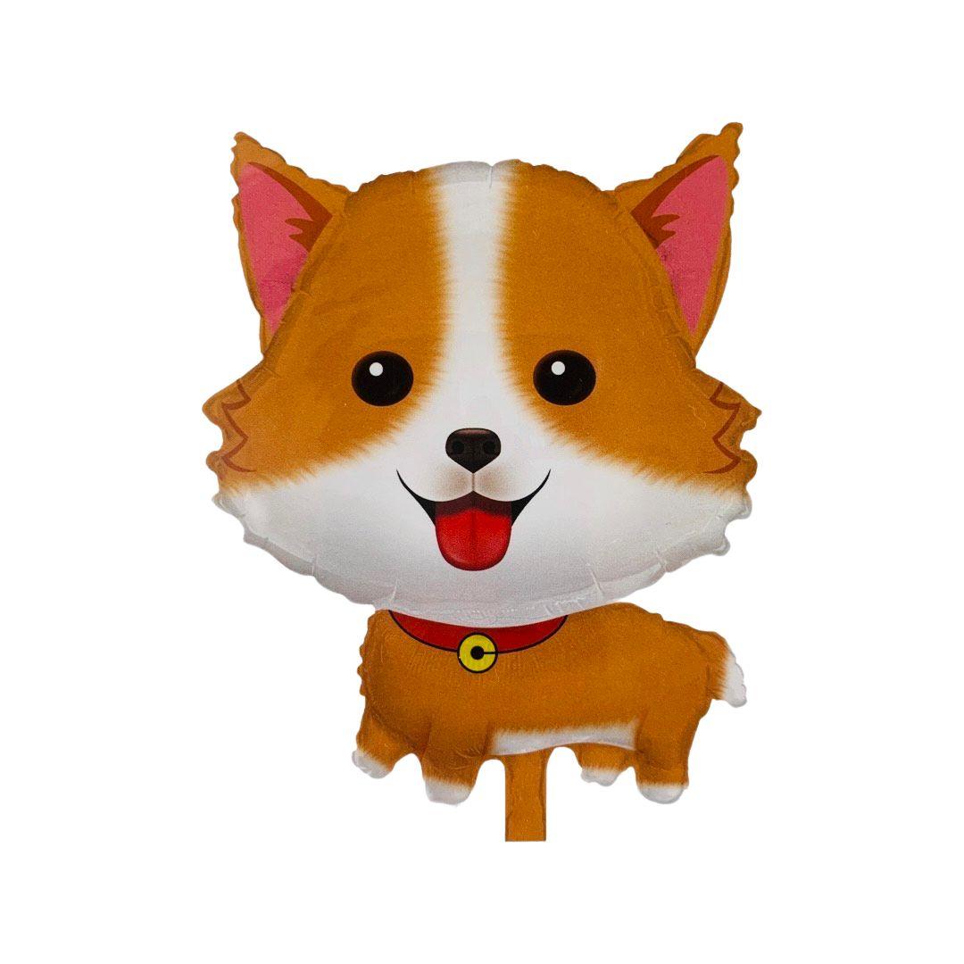 Balon Folie Cățel, Maro - 46/68 cm - nuria.store.ro