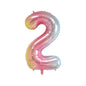 Baloane Folie Cifra 2, Curcubeu Pastel - 100cm - nuria.store.ro