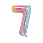 Baloane Folie Cifra 7, Curcubeu Pastel - 100cm - nuria.store.ro