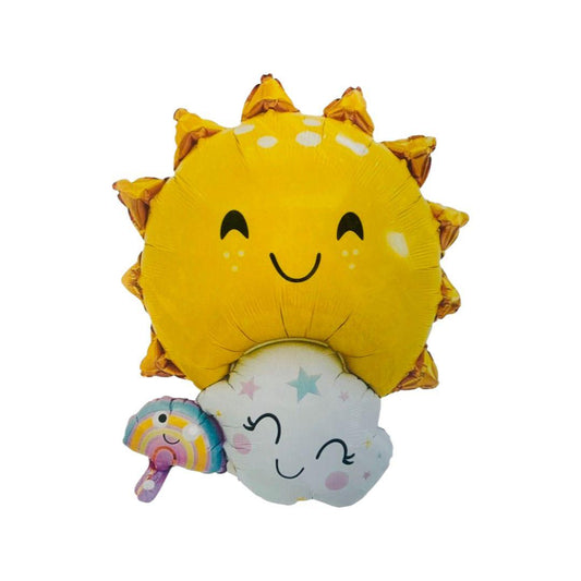 Balon Folie Soare, Norișor si Curcubeu, 59 x 77 cm - nuria.store.ro