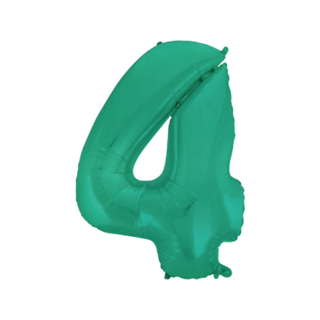 Baloane Folie Aquamarin Cifra 4 - 100 cm (40 inch)