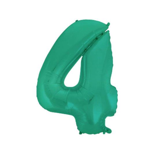 Baloane Folie Aquamarin Cifra 4 - 100 cm (40 inch)